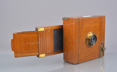 Lot 88 - A Special-Purpose Mahogany and Brass Wide Angle Quarter-Plate Camera