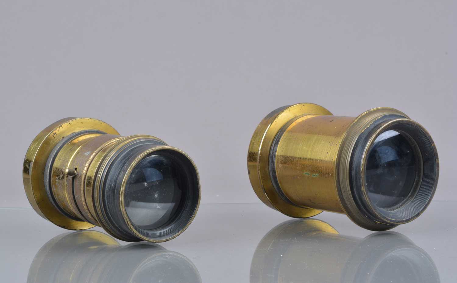 Lot 95 - 19th Century Lacquered Brass Lenses