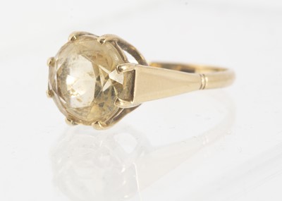 Lot 45 - A 9ct gold citrine dress ring