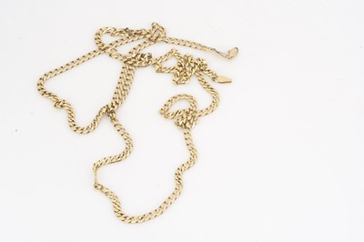 Lot 73 - A 9ct gold curb link long chain