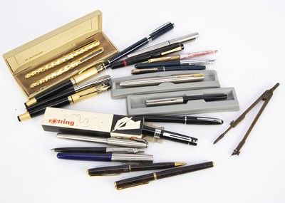 Lot 292 - A group of fountain and other pens and various watches