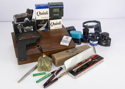 Lot 327 - A collection of fountain pen and other pen parts and accessories