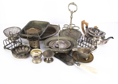 Lot 340 - A box of Victorian and later silver plated items
