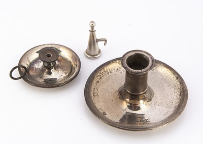 Lot 367 - Two silver go to bed chamber sticks