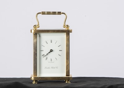 Lot 3 - A modern brass carriage timepiece from the London Clock Co