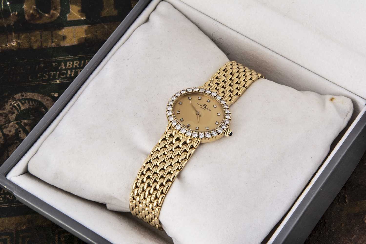 Lot 75 - A c1990s 18ct gold Baume & Mercier lady's cocktail dress wristwatch