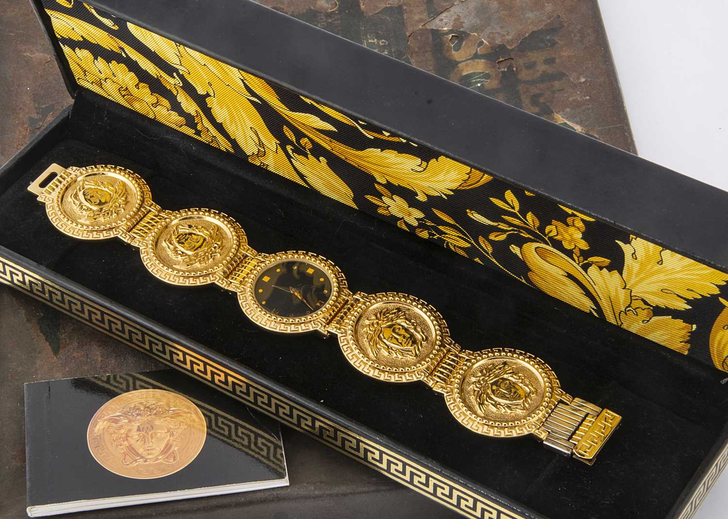 Lot 107 - A modern Gianni Versace gold plated wristwatch
