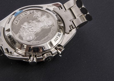 Lot 164 - A modern Limited Edition Omega Speedmaster Automatic 40th Anniversary Apollo 15 stainless steel wristwatch Full Set