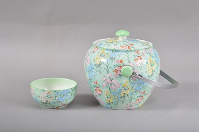 Lot 35 - A Shelly ceramic Melody pattern biscuit barrel and cover