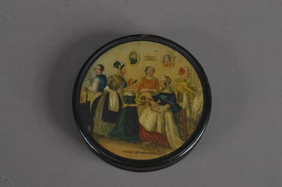 Lot 378 - A 19th century ebonised wood patch box