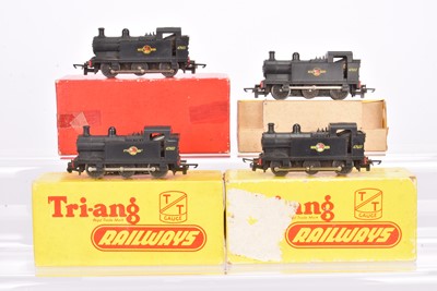 Lot 126 - Tri-ang TT Gauge T90 BR unlined black 0-6-0 Jinty Tank Engines