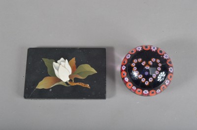 Lot 164 - A Grand tour pietra dura paperweight