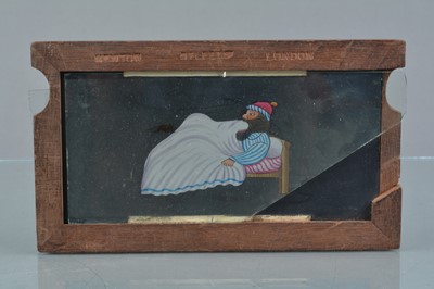 Lot 22 - A Newton & Co Mahogany-Mounted Hand-Coloured Double Slipping Magic Lantern Slide
