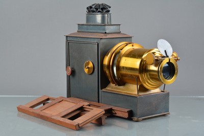 Lot 40 - An early 20th Century Russian iron and lacquered brass Wrench Magic Lantern