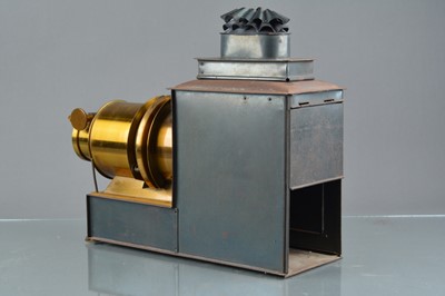 Lot 40 - An early 20th Century Russian iron and lacquered brass Wrench Magic Lantern