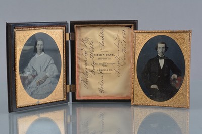 Lot 94 - A mid-19th Century Double Portrait Pair of Quarter-Plate Ambrotypes of a Couple
