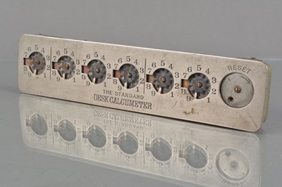 Lot 136 - An early 20th Century plated brass Morse 'The Standard Desk Calcumeter'
