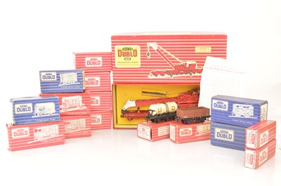 Lot 226 - Hornby-Dublo 00 Gauge 2-Rail Breakdown Crane and various Super Detail Goods Rolling Stock (28)