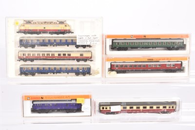 Lot 31 - N Gauge German Electric Locomotive and Coaching Stock