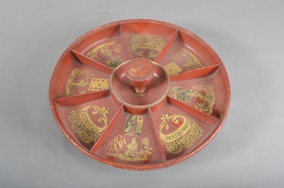 Lot 179 - A late 19th/early 20th century painted wooden Pope Joan Matrimony game board