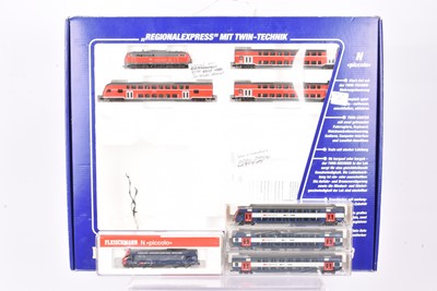 Lot 33 - Fleischmann N Gauge German Regional Express Part Train Set and Swiss Electric Train