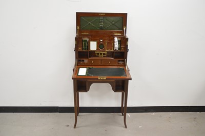 Lot 10 - A pretty Edwardian mahogany and inlaid secretaire