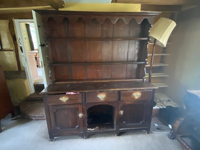 Lot 73 - A Victorian and later oak Welsh dresser