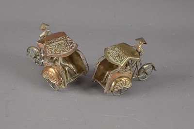 Lot 227 - A pair of modern Chinese metal rickshaws