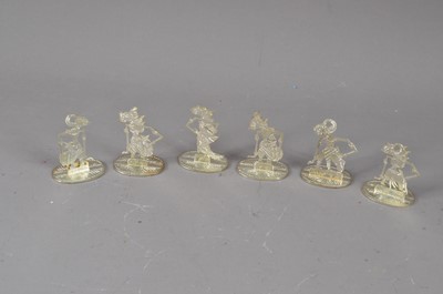 Lot 228 - A set of six white metal Indian menu holders