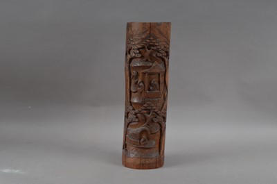 Lot 237 - A Chinese bamboo brush pot