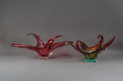 Lot 367 - Two studio glass centre-pieces