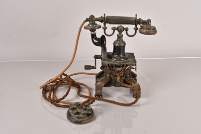 Lot 15 - An early 20th Century Ericsson No.16 Skeletal hand crank telephone