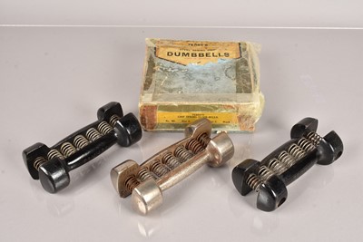 Lot 35 - A pair of Terry's Steel Spring Loaded Dumb Bells