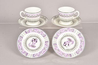 Lot 144 - Two Wedgwood bone chine trios designed by Edward Bawden