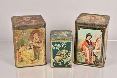 Lot 212 - Three Edwardian Mazawattee Tea Cannisters