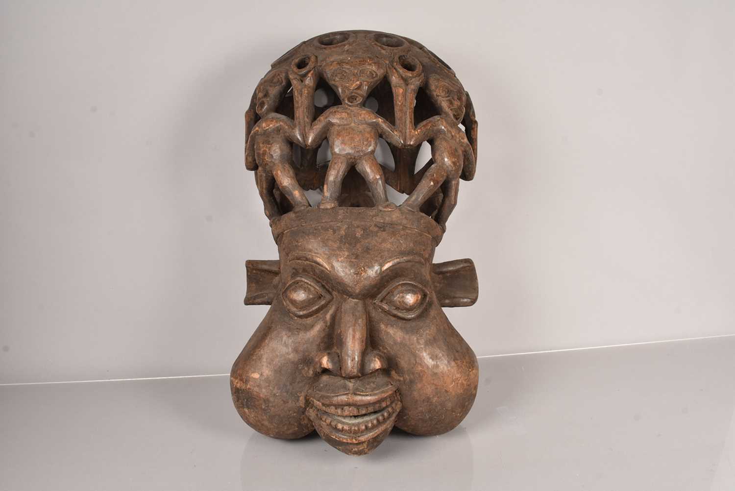 Lot 259 - A Bamum/ Bamileke Helmet Mask