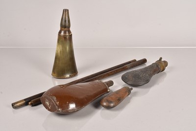 Lot 944 - A group of four shot flasks