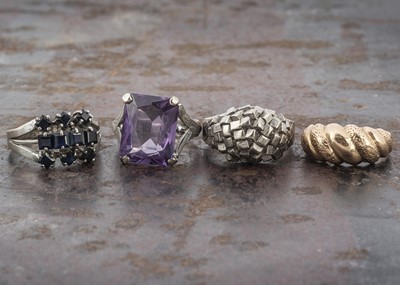 Lot 2 - Three 14ct gold dress rings