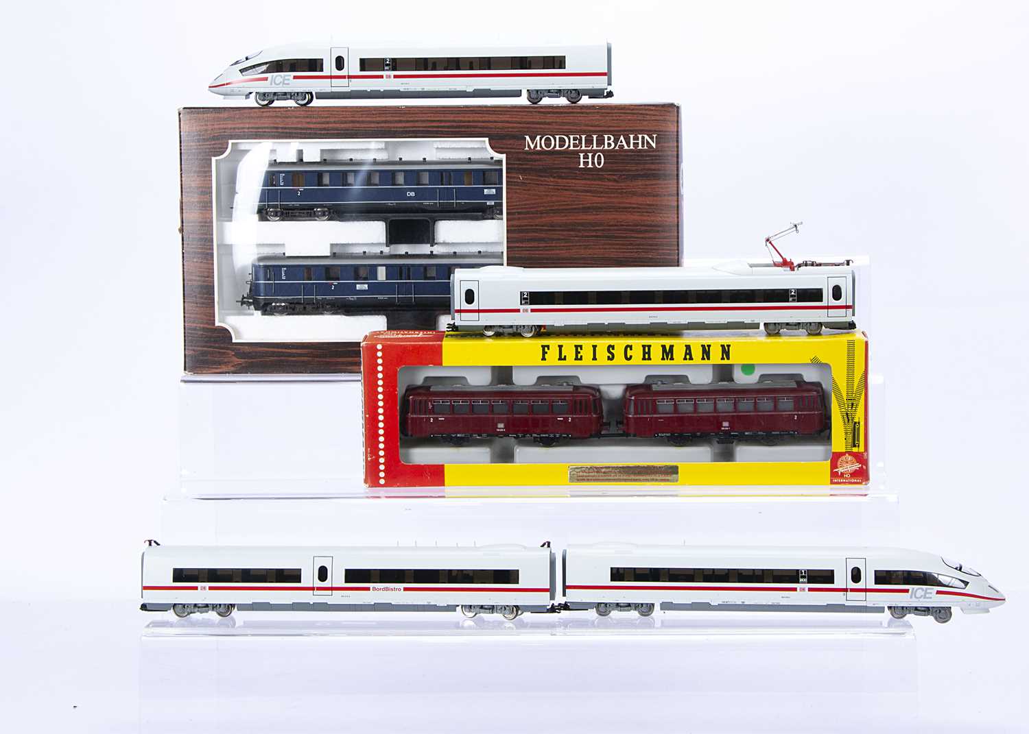 Lot 760 - Fleischmann and Liliput German HO Gauge Diesel Railcars and Piko ICE Highspeed Train