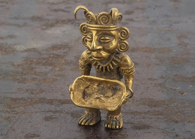 Lot 48 - A Colombian gold plated Tumbaga Shaman figurine