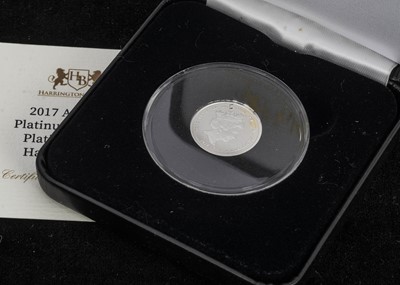 Lot 301 - A 2017 Alderney Platinum proof half sovereign commemorative coin