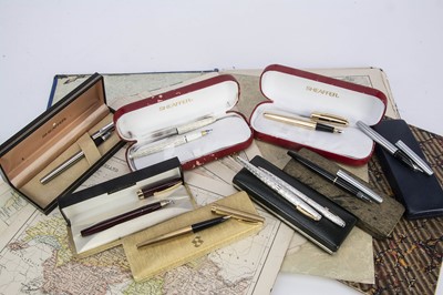 Lot 570 - Nine Sheaffer fountain pens