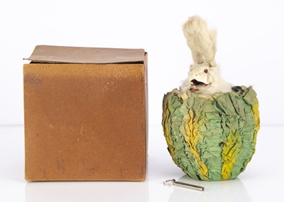 Lot 484 - A Roullet & Decamps style clockwork automaton white rabbit in cabbage