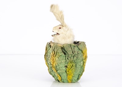 Lot 484 - A Roullet & Decamps style clockwork automaton white rabbit in cabbage