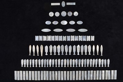 Lot 548 - One hundred and eighteen Chinese mother of pearl gaming counters