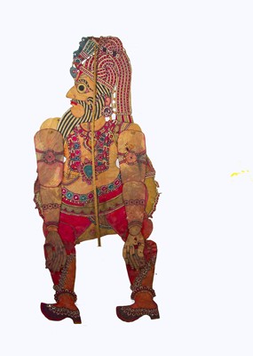 Lot 596 - Two large 1920s Rajasthan shadow puppets
