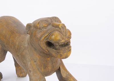 Lot 607 - A small Indian Fairground juvenile carousel lion 1920s
