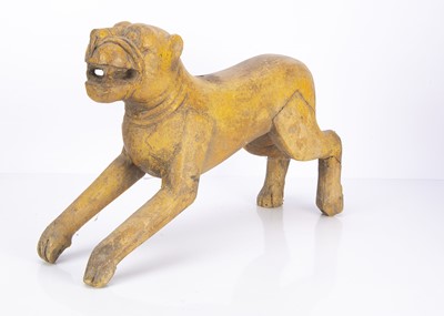 Lot 608 - A small Indian Fairground juvenile carousel lion 1920s