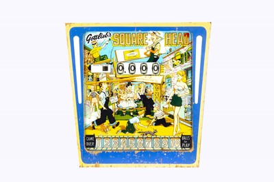 Lot 619 - An American Gottlieb pinball back box Square Head