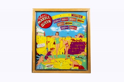 Lot 620 - An American Gottlieb pinball back glass Marble Queen circa 1951